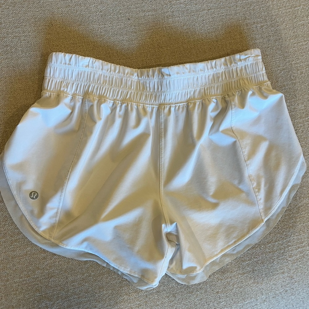 White mesh lululemon shorts